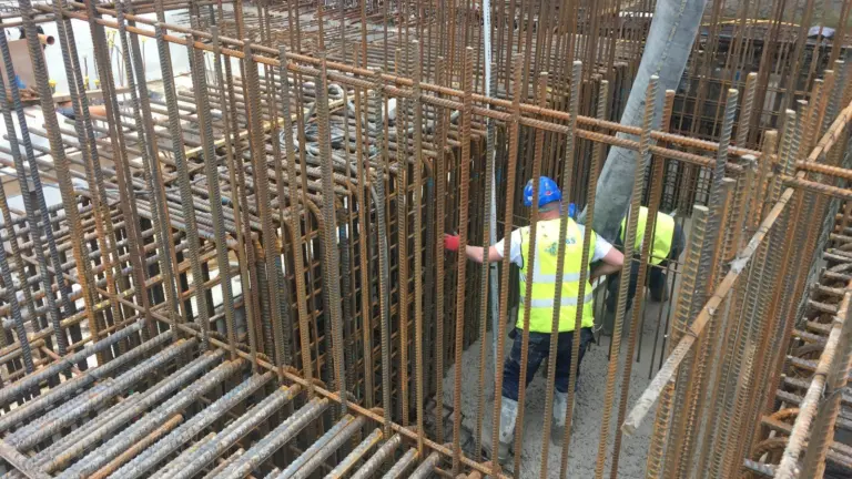 Concrete pumping to structure