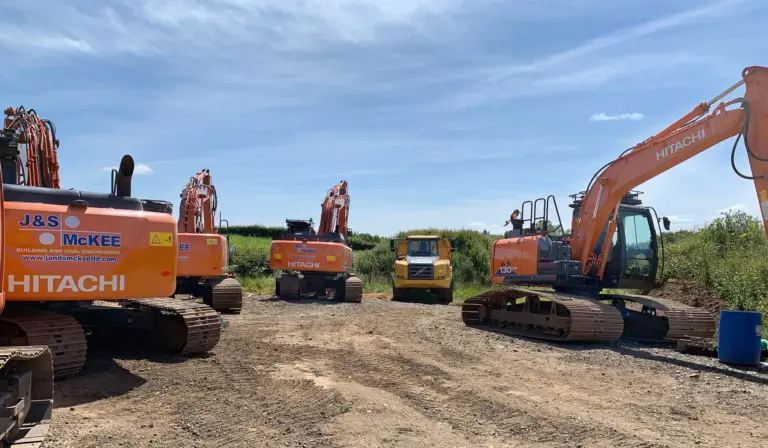 Machines in yard