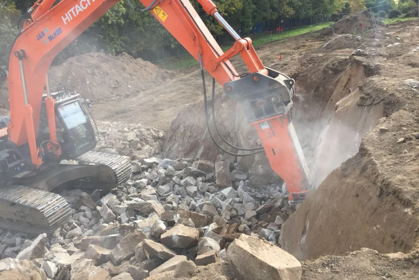 Rock Breaker at work