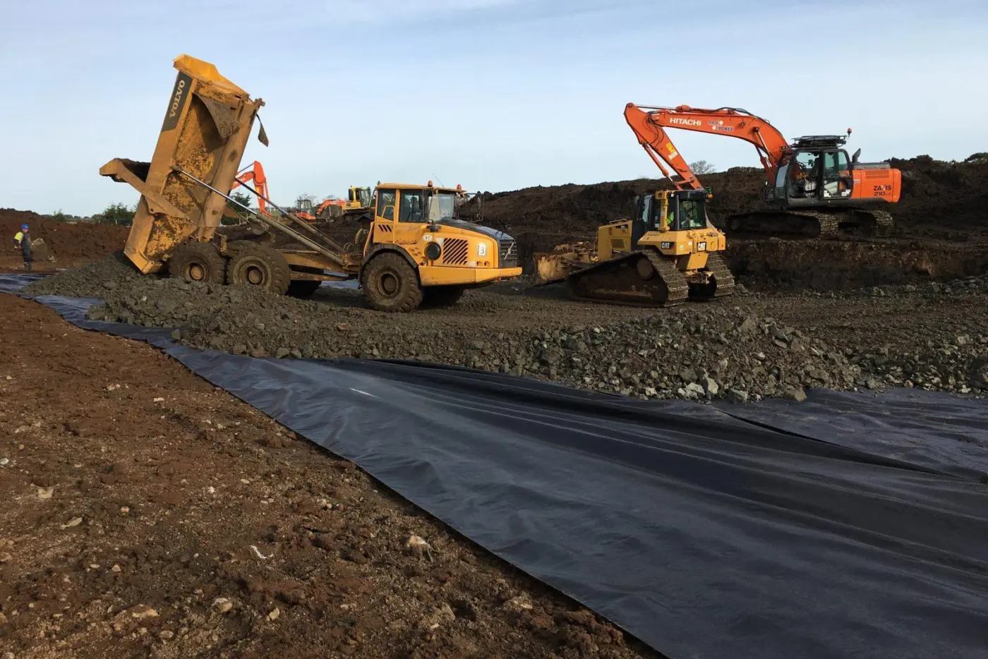 Diggers Dozers and Articulated Dump Truck at work