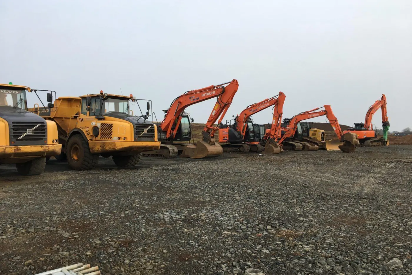 A rare time on site when machines can park up together
