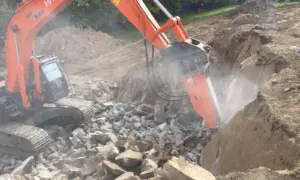 Rock Breaker at work
