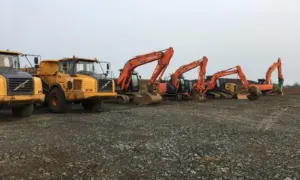 A rare time on site when machines can park up together