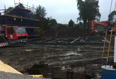 Foundations ready for timberwork to be erected JPG