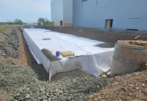 Attenuation tank in place