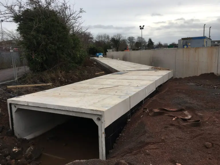 Culverts in place