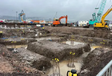 excavations and exposing of piles for lift cores