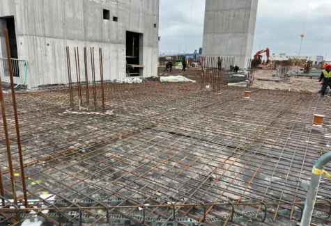 preparing steel for ground floor slab