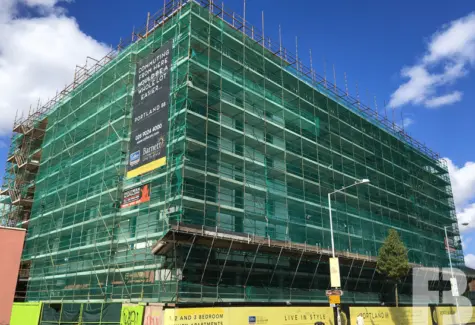 Portland 88 building with scaffolding png