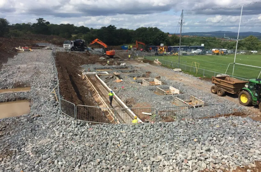 Preparing to pour concrete