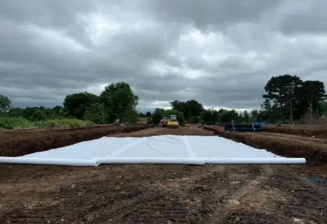 Laying Stone on geotextile