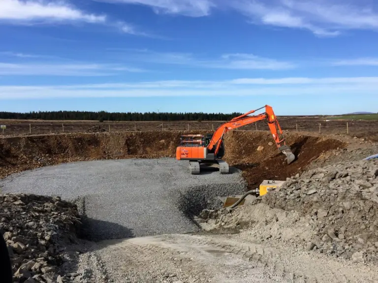 Area stoned for turbine base