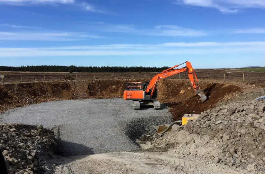 Area stoned for turbine base